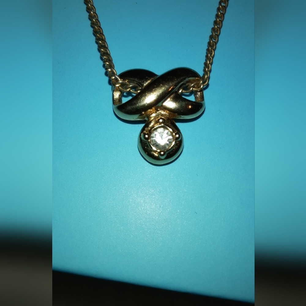 Mcm 12kgf chain 17in gf, and avon goldtone slide Pendant & Necklace Signed